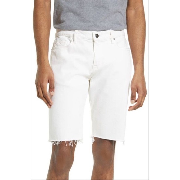 NWT FRAME Denim L’Homme Cut Off Jean Shorts in Off White $175 size 38 - Picture 5 of 16